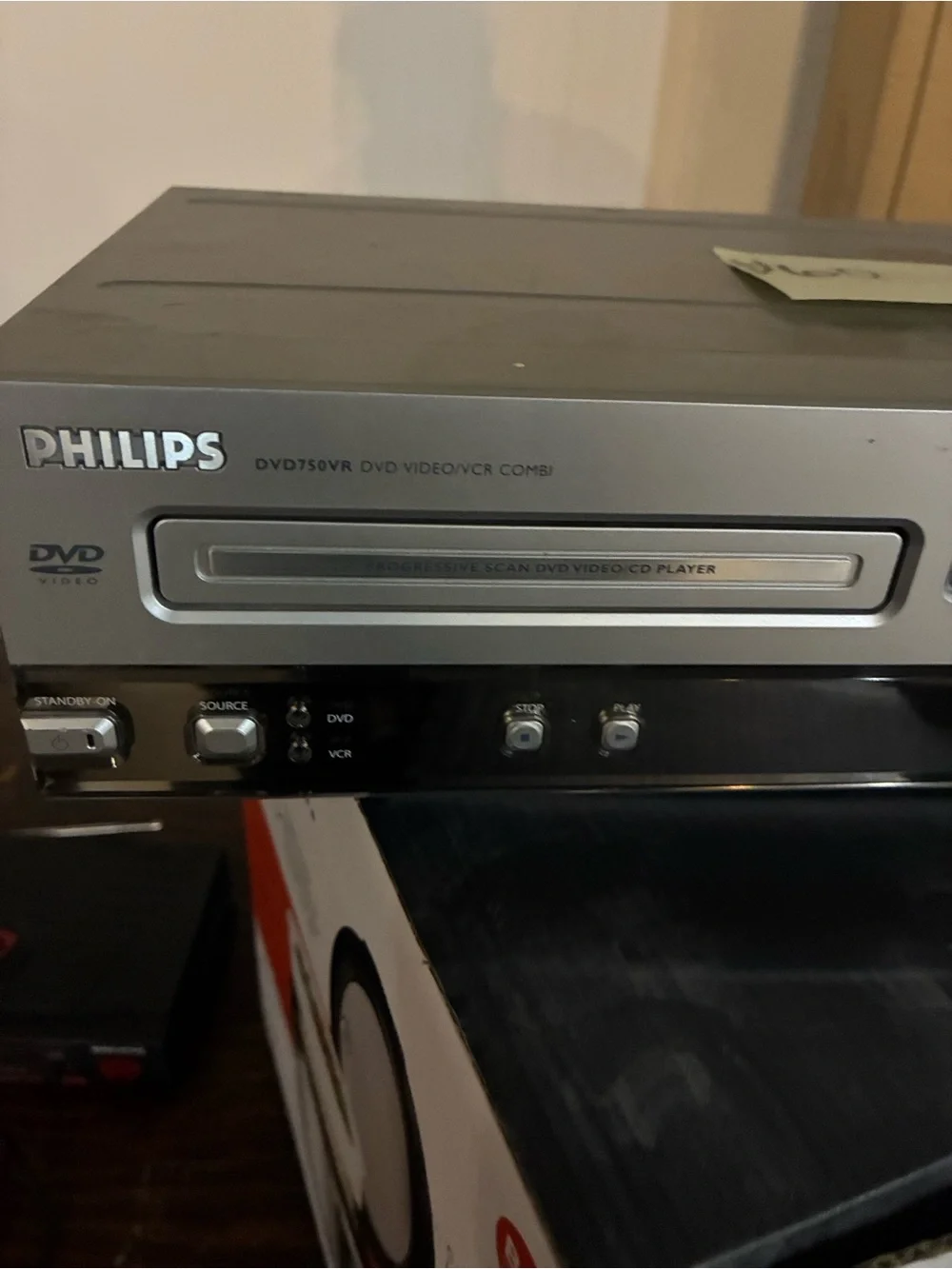 Philips Silver and Black DVD/VHS Combo Player